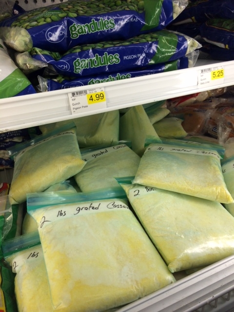 How much more local can you get? Grated cassava in a plastic baggie. This would NEVER be allowed back home!