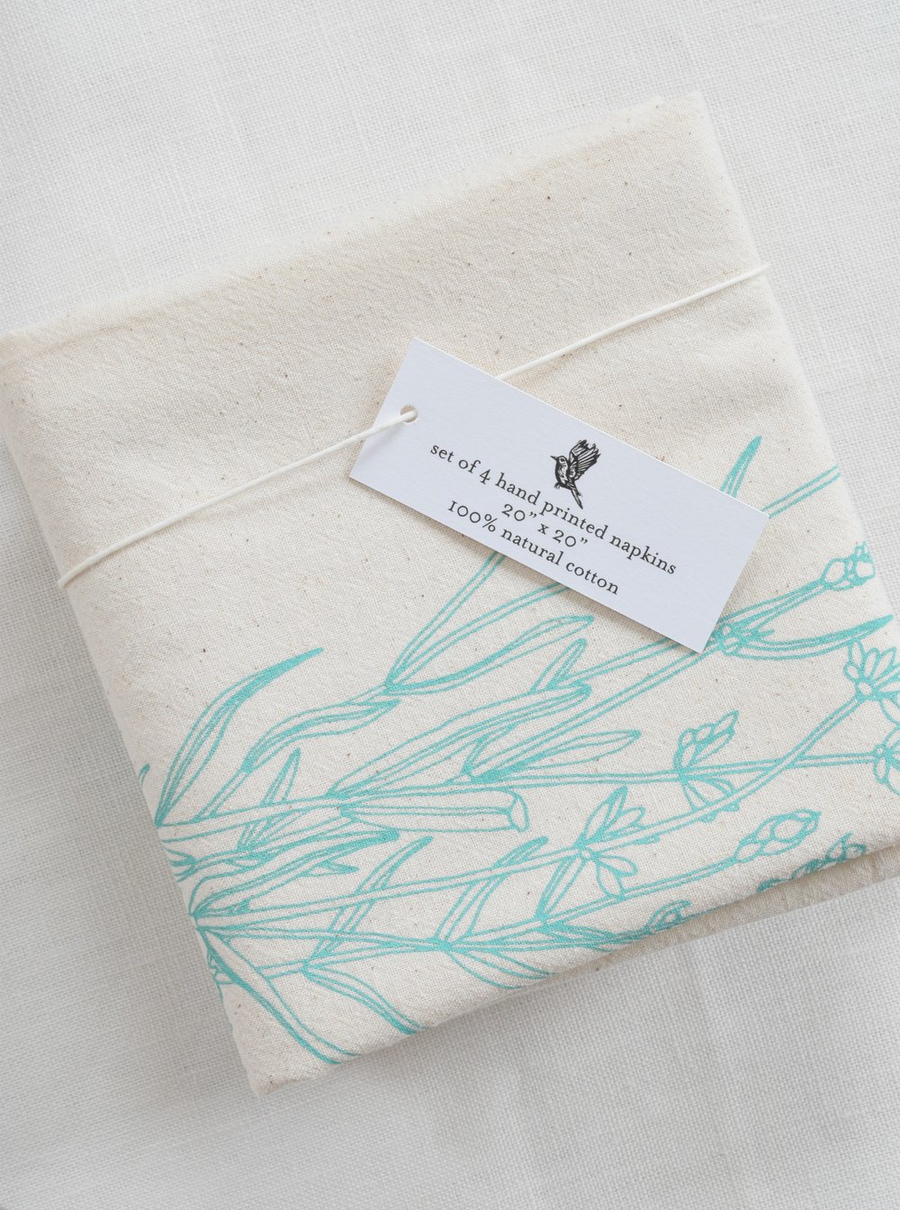 PREORDER - Hand Embroidered Linen Napkins - Set of 4 - Lavender