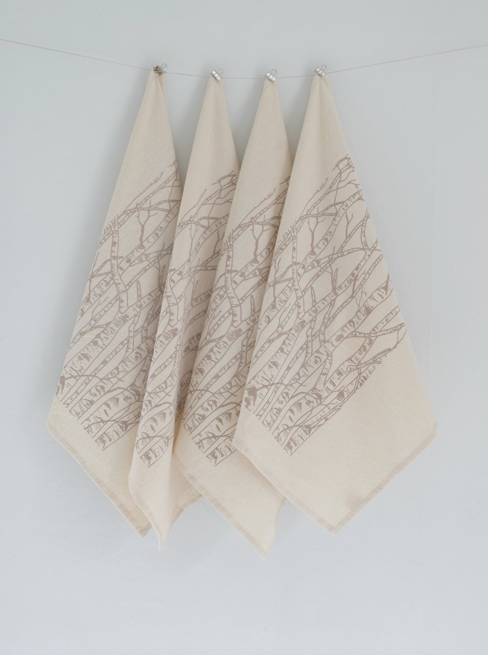 Cloth Napkins Set of 4 Organic Cotton Fan Palm Unpaper Towels