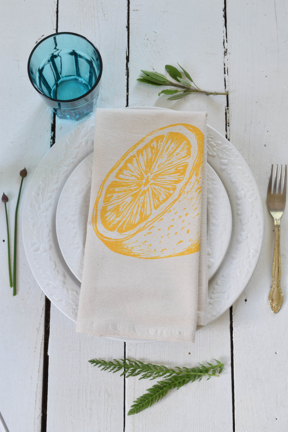 set of 4 organic citrus cloth napkins — Hearth and Harrowset of 4 organic  citrus cloth napkins
