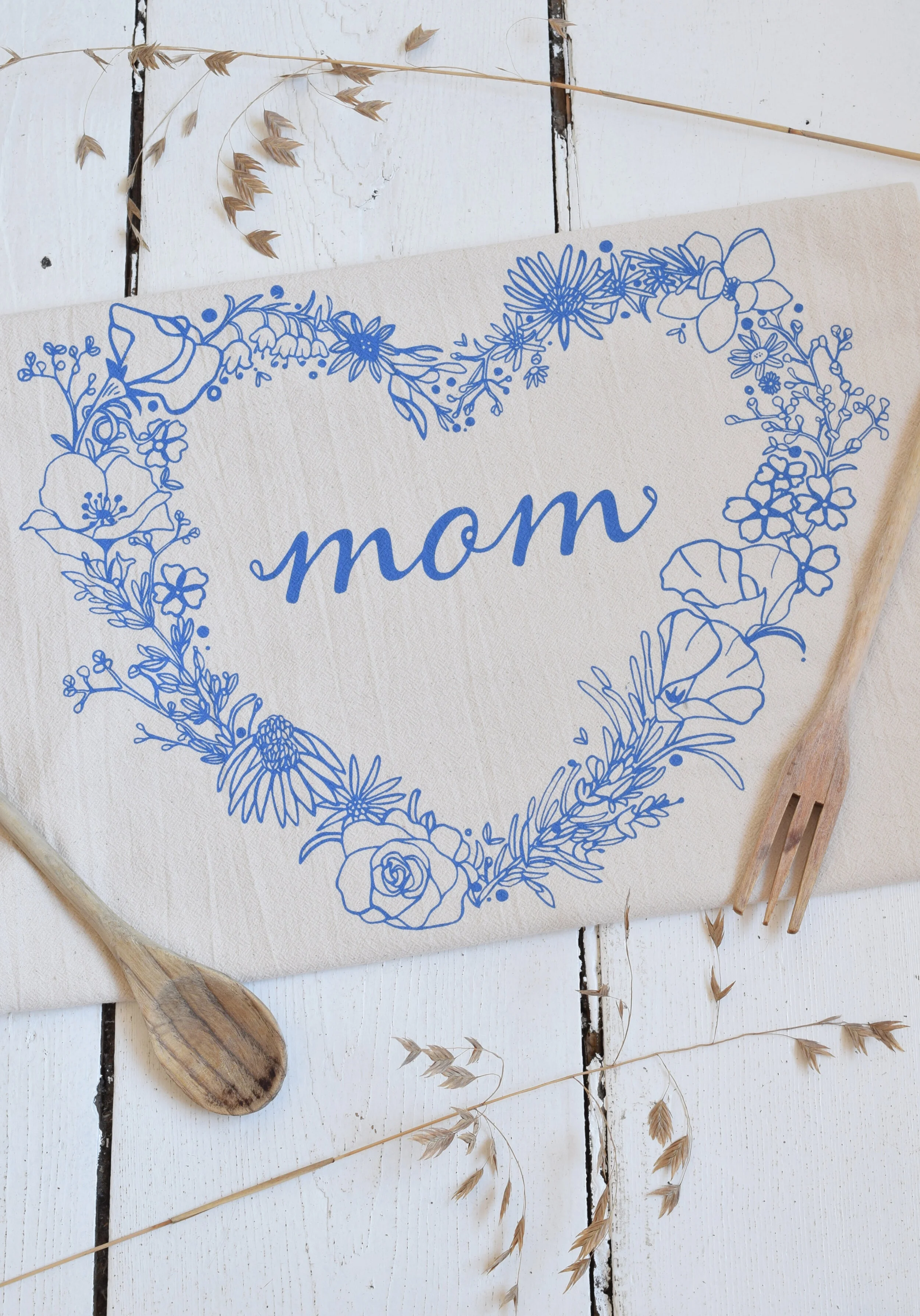 organic mother's day tea towel
