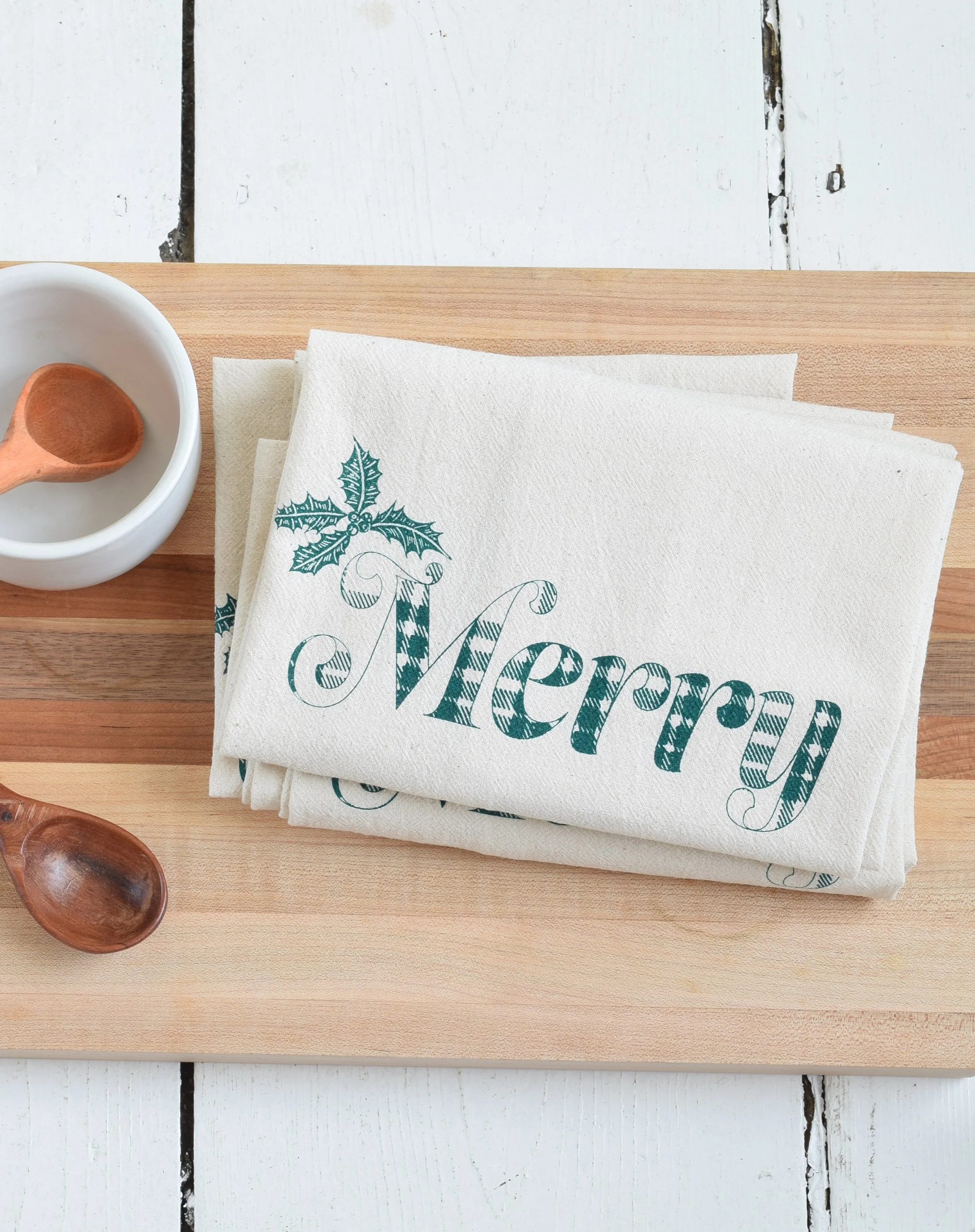 set of 4 organic merry cloth napkins