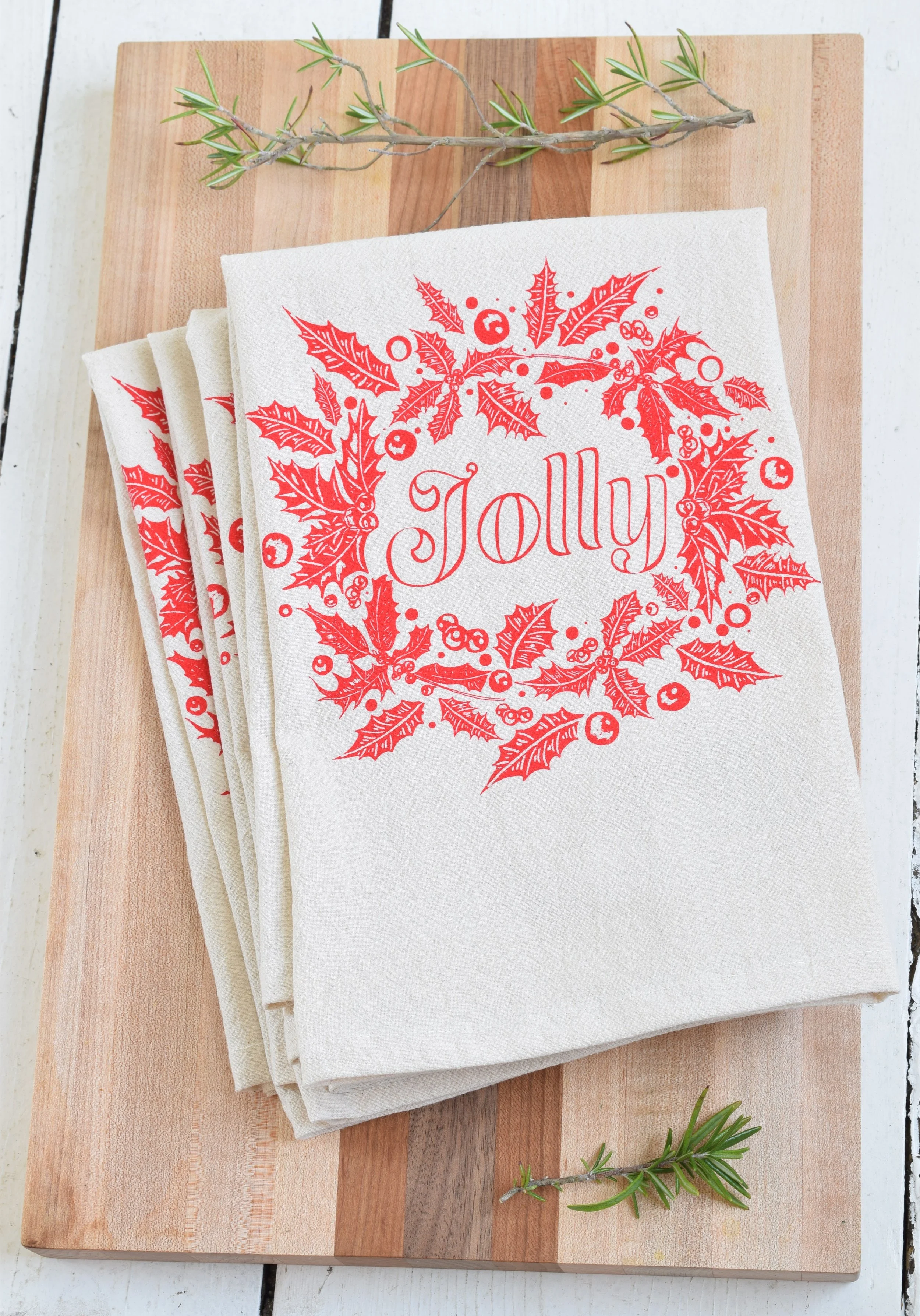 set of 4 organic jolly cloth napkins