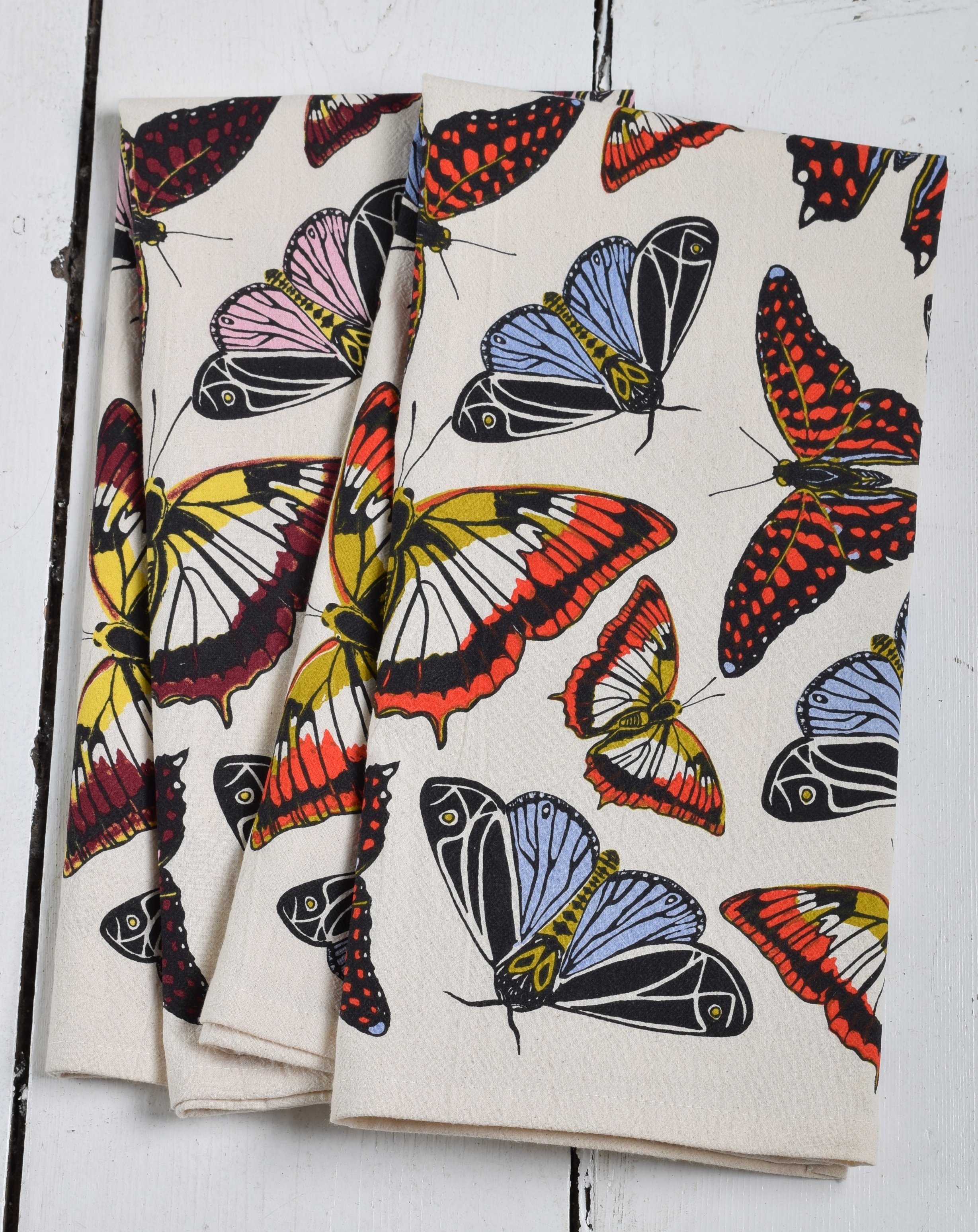 large butterfly tea towel
