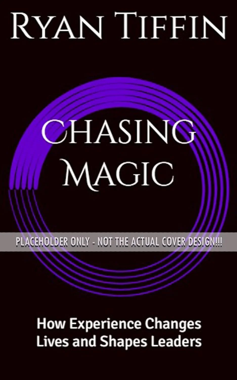 Book cover for 'Chasing Magic' by Ryan Tiffin with a black background, purple circular design, and white text.