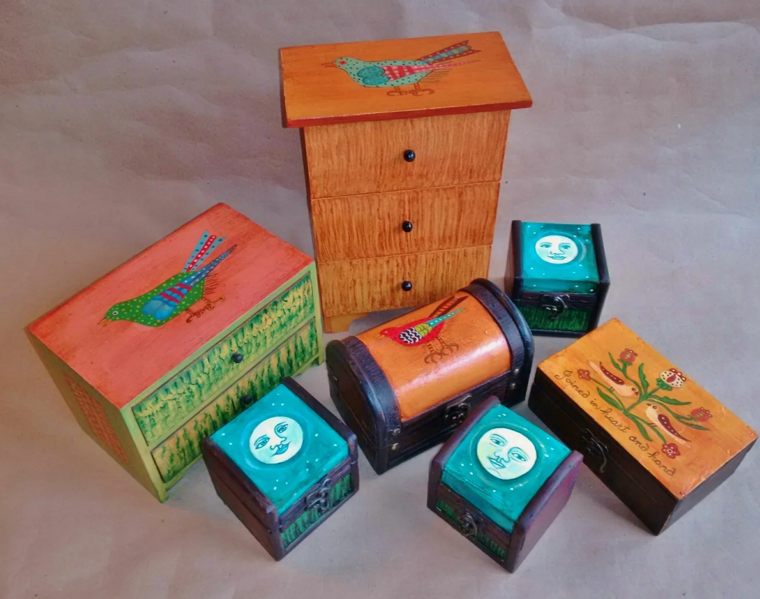 Kristin Helberg, grained and decorative boxes