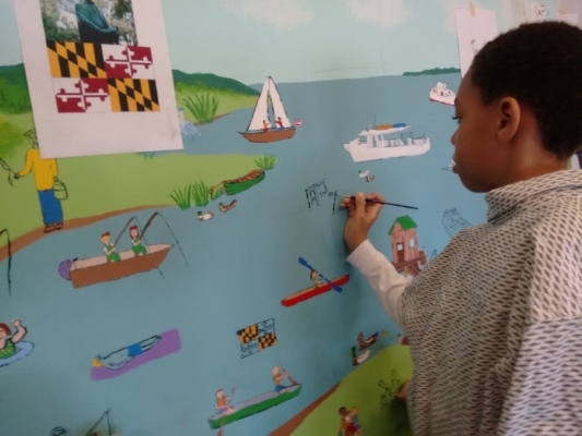 Creating a crab boat on the bay