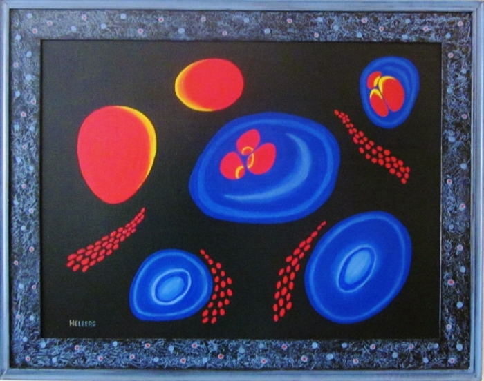 Inception c Kristin Helberg 2016 28 3/4" w x 22 3/4" h acrylic on canvas