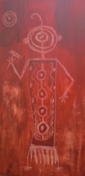 Petroglyph 1 c Kristin Helberg 2015 12" x 24" acrylic on canvas