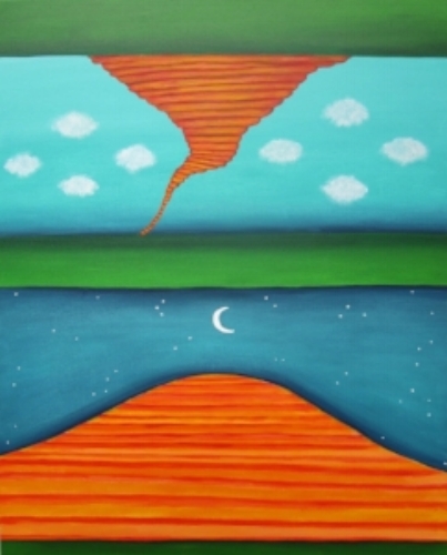 Parallel Universe c Kristin Helberg 2015 acrylics on canvas 24" x 30"