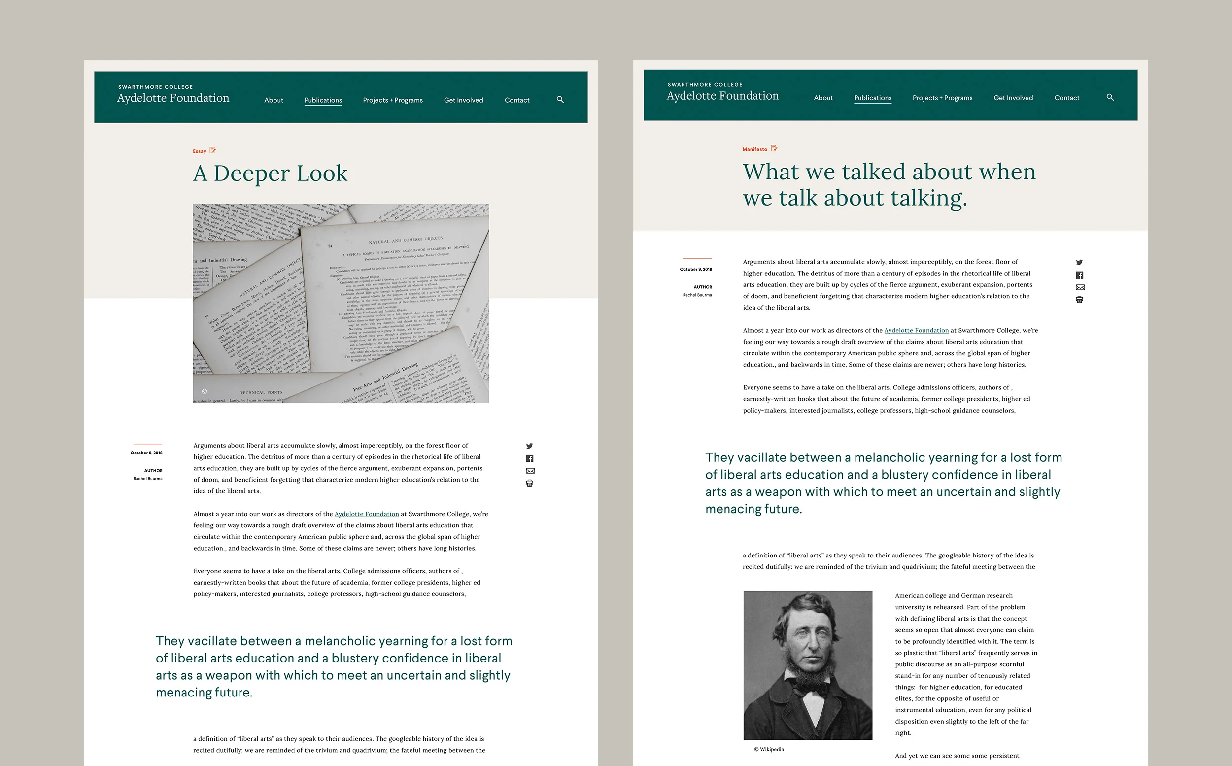 Wireframes for the homepage and documenting the logic of the filtering process of the “Publications” page.