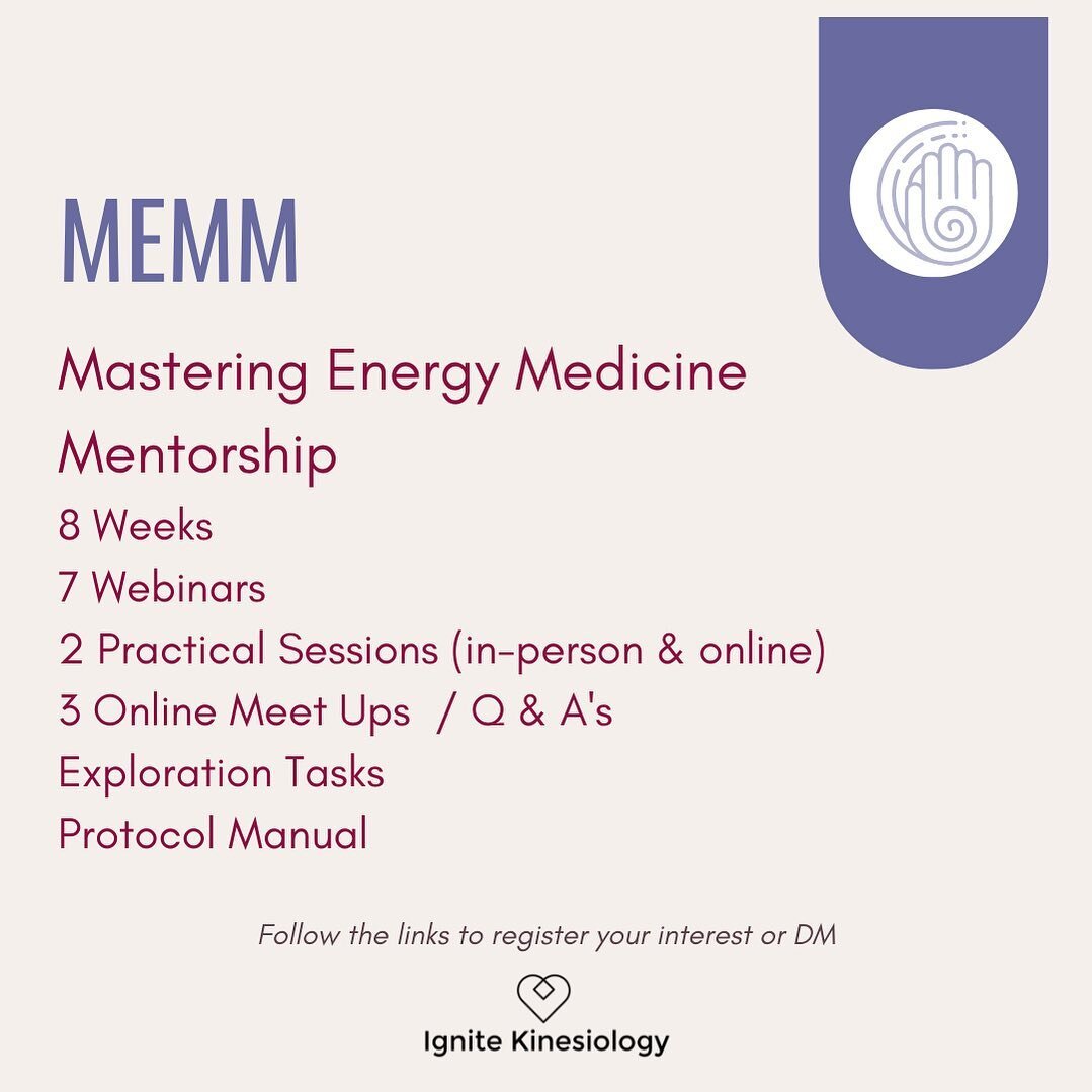 SAVE THE DATE! 

The next round of Mastering Energy Medicine Mentorship begins April 11! 

Register your interest by following links or sending me a message.

It certainly feels like it will be an amped up experience, so I am super excited to see who