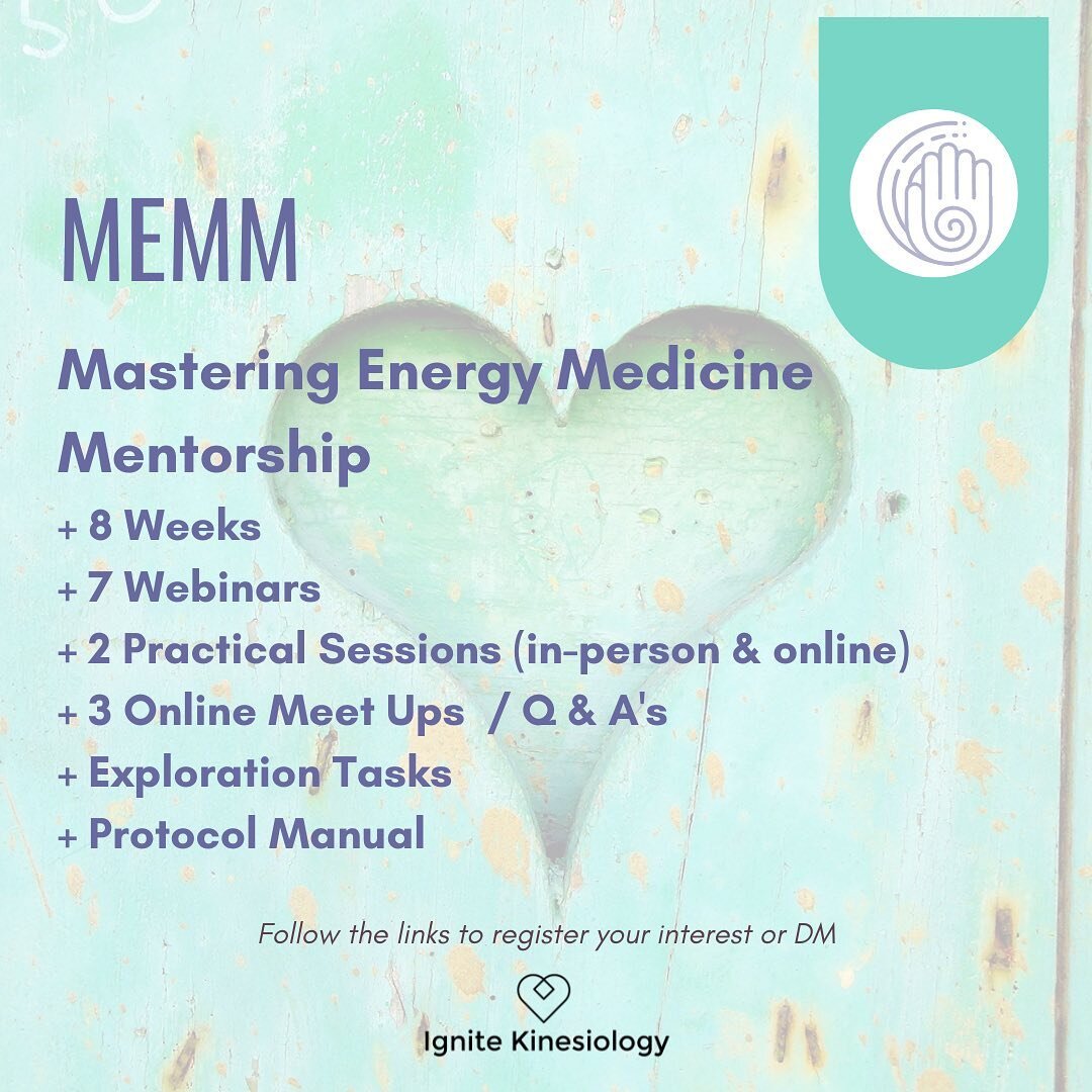 The 2023 round of MEMM is incoming!!! 

Re-introducing ⚡️
The Mastering Energy Medicine Mentorship: A western and eastern approach to guide you home to your knowing and your being. 

This online program (with in person prac sessions available for loc