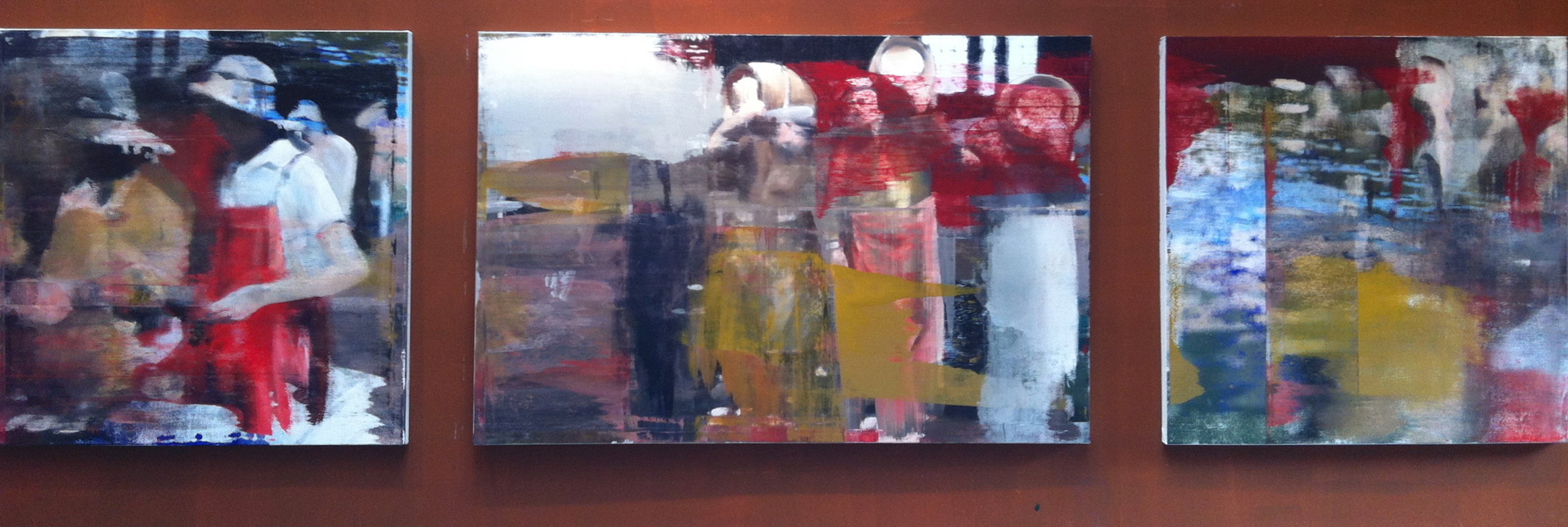 4. Moving the Barrels, Oil on Linen on Panel, 2013, 48” X 168”