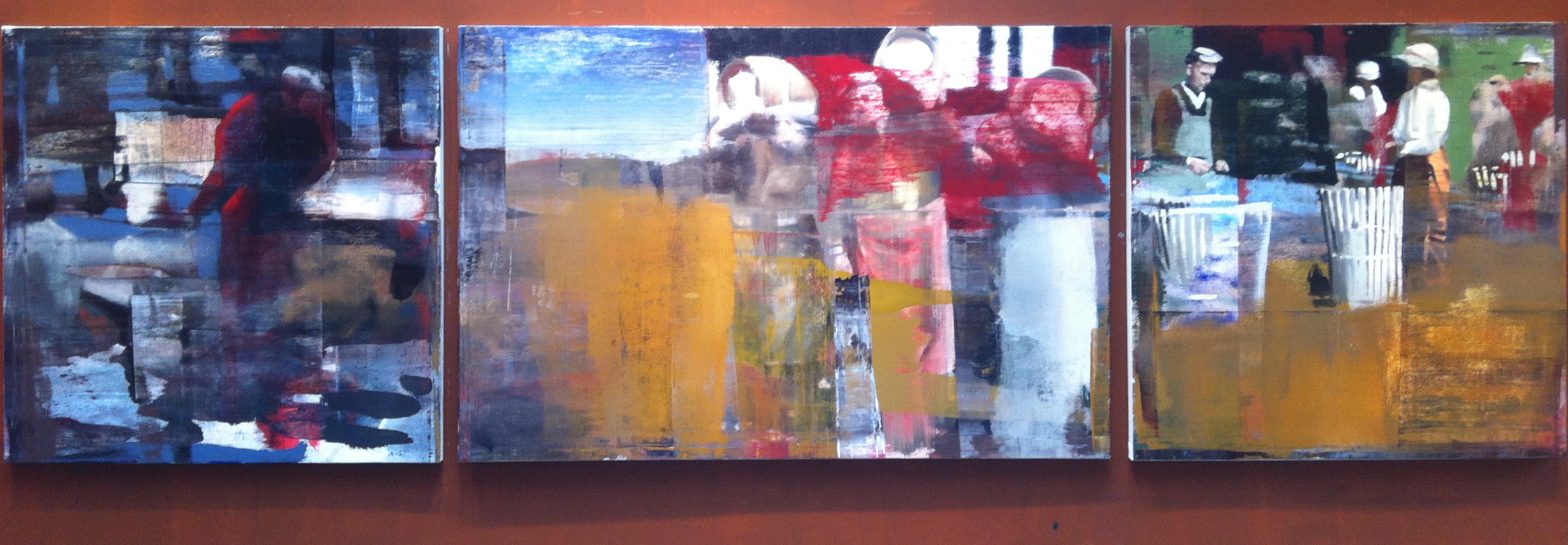 8. Moving the Barrels, Oil on Linen on Panel, 2013, 48” X 168”