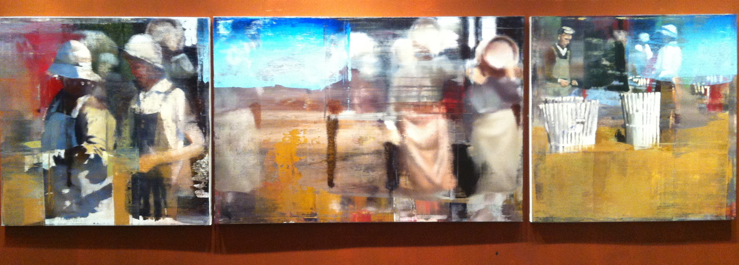 10. Moving the Barrels, Oil on Linen on Panel, 2013, 48” X 168”