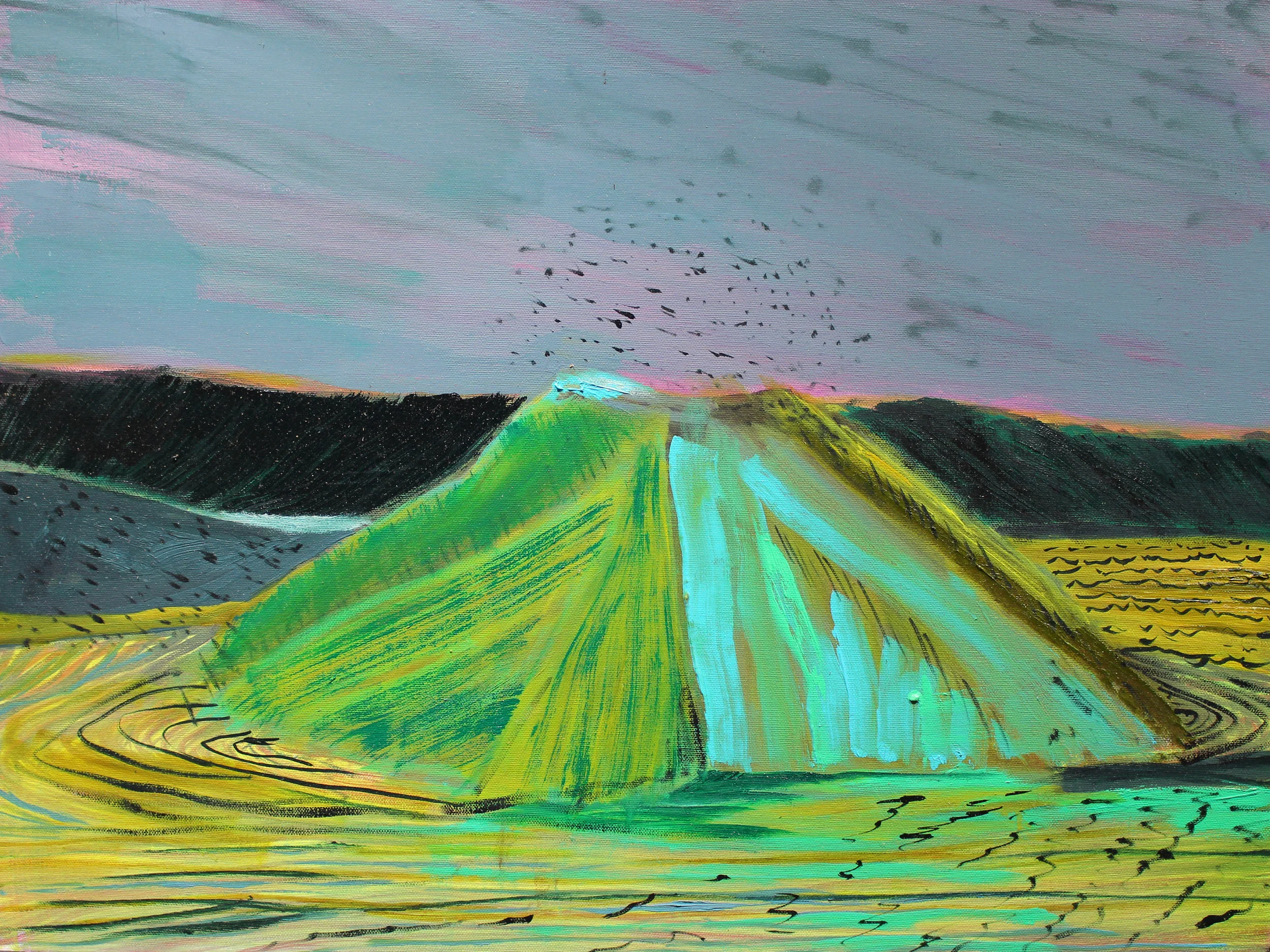 Mining with Birds 2015 oil on canvas 18" x 24"
