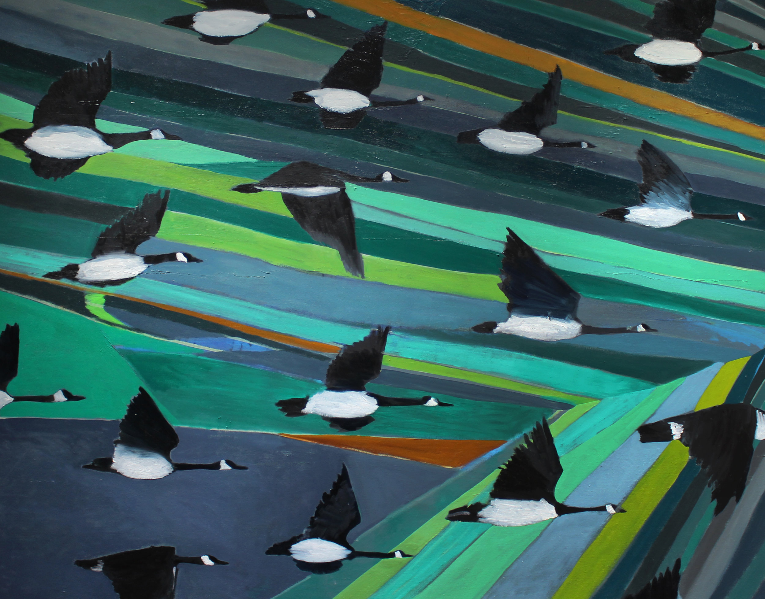  Geese Migration  2016  oil on canvas  48" x 60" 