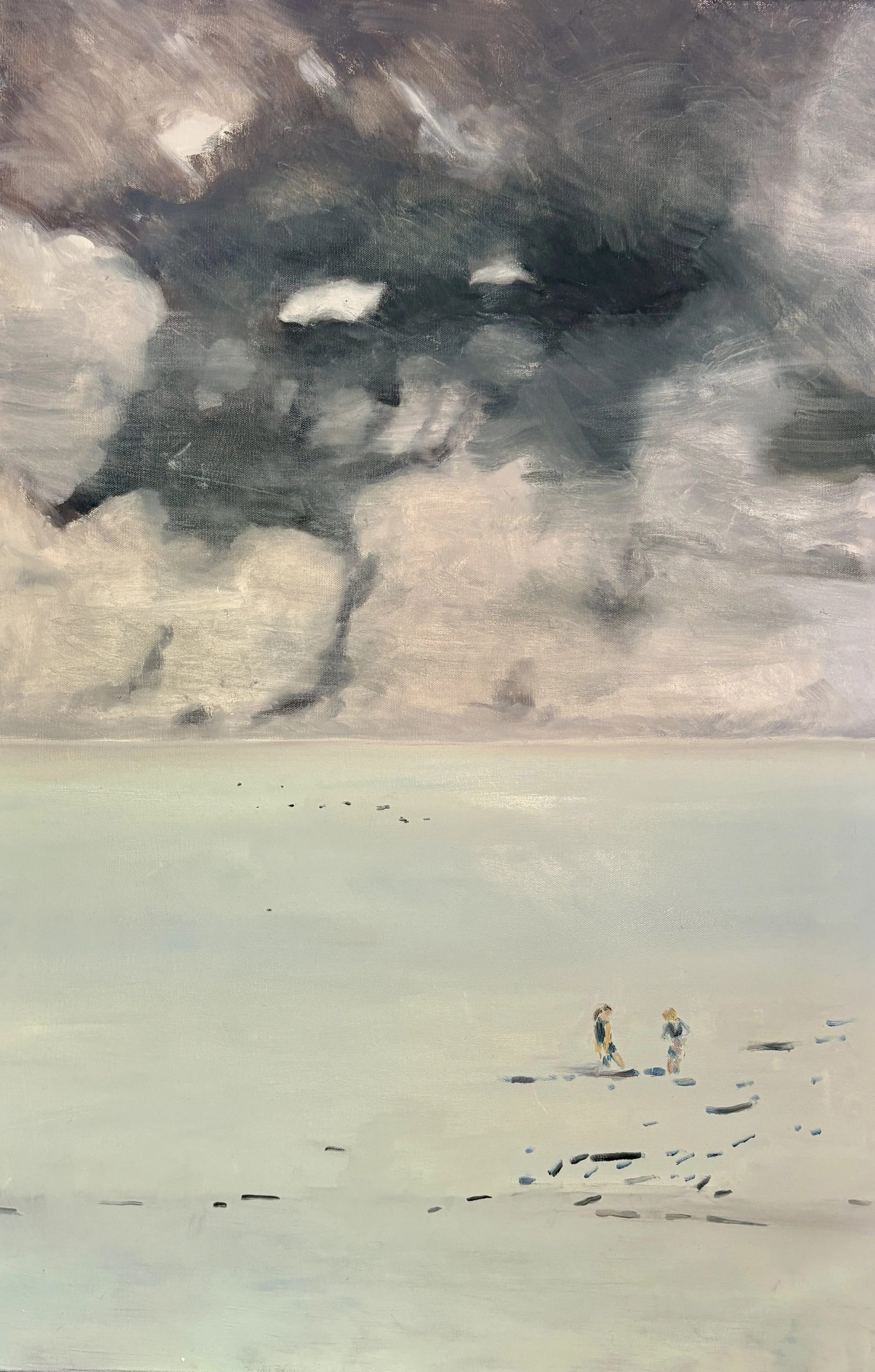 Wading  2025  oil on canvas  20” x 36” 