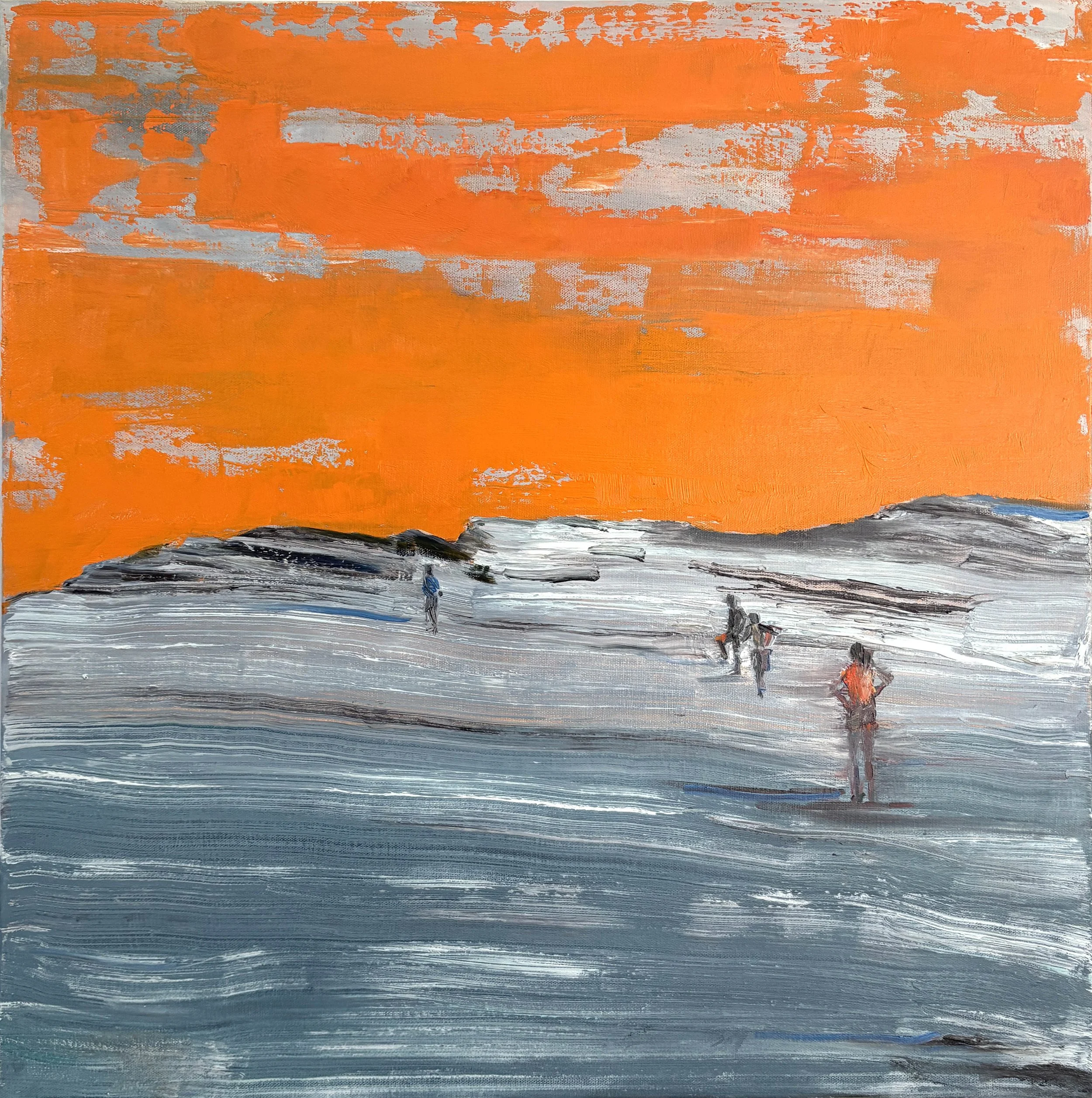  Uphill Hiking  2025  oil on canvas  24” x 24” 
