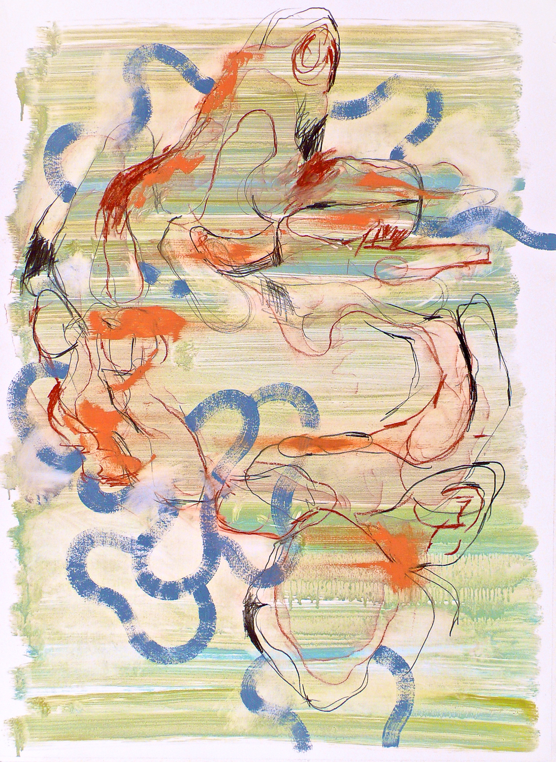   Untitled (Laocoön Series)&nbsp; , 2009 Oil on paper 30 x 22" 