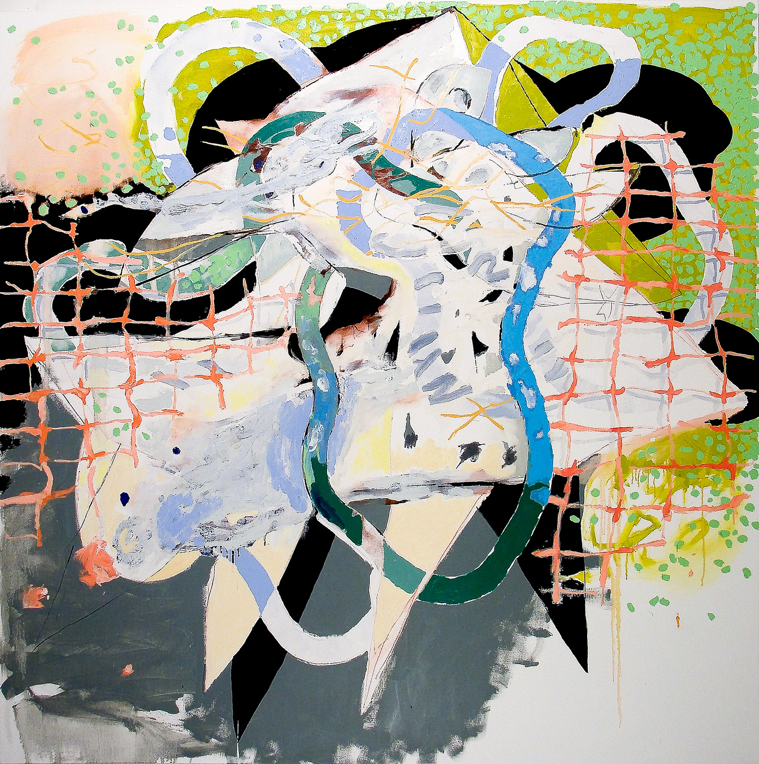   Gill Net (Laocoön Series)&nbsp; , 2010 Oil on canvas 62 x 62" 