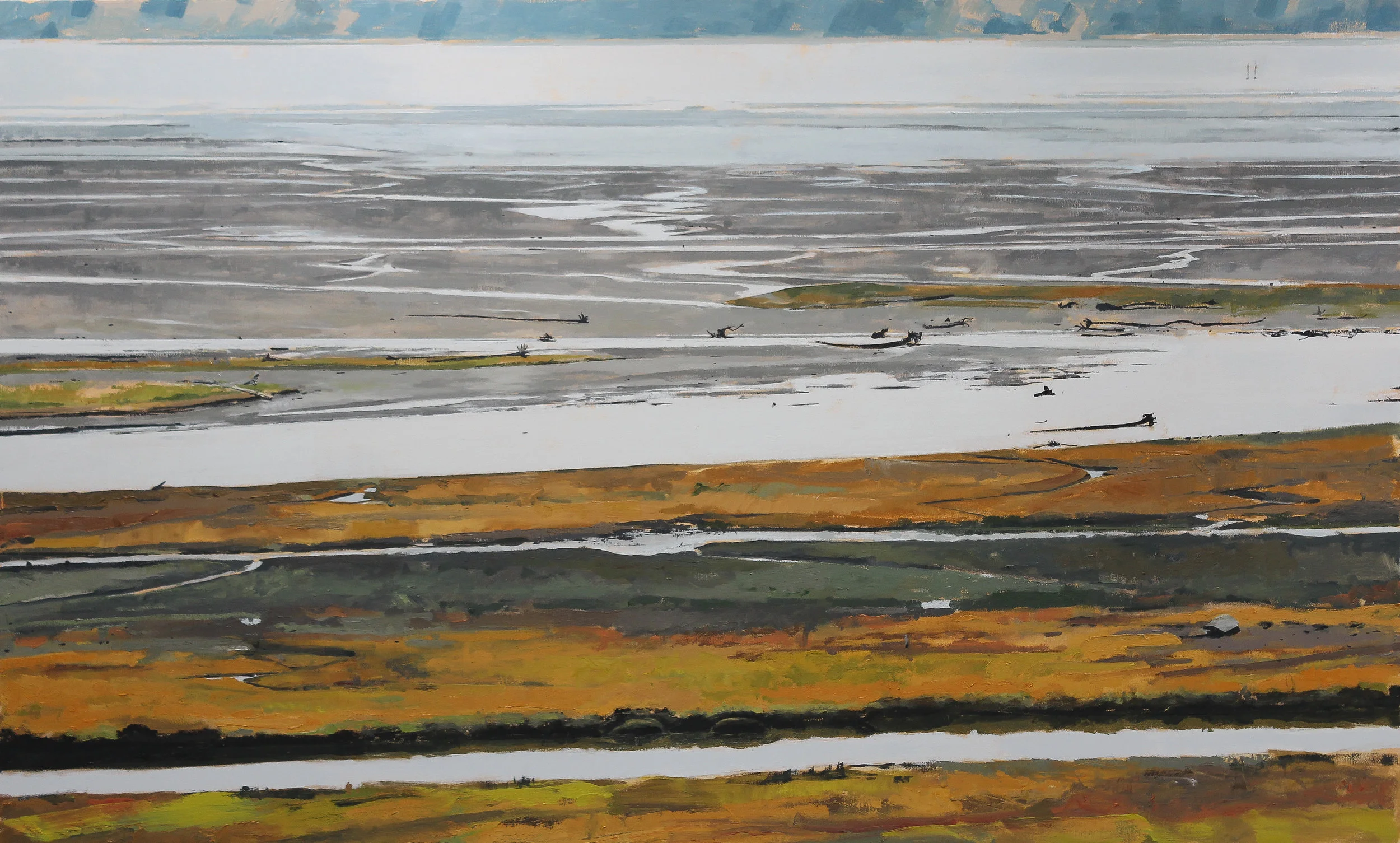 Stillaguamish Estuary #3 , 2018 oil on canvas 66 x 39”
