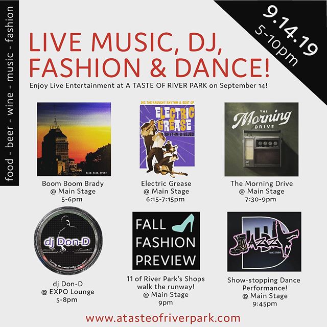 We&rsquo;re on tonight in about an hour! Come out and support A Taste of River Park with live music, great food, drinks and a fashion show! Proceeds go toward the American Red Cross. Come have fun with us 😘
.
.
.
#fresnonights #thingstodoinfresno #l
