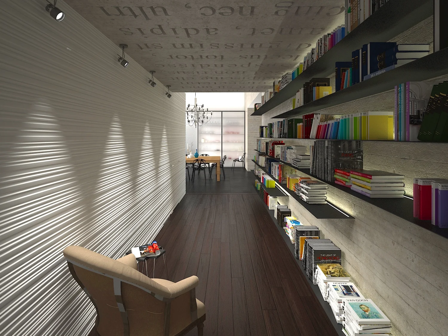 Réalisation dans une maison d’architecte d’une bibliothèque sur mesure dans une longère près de Rennes