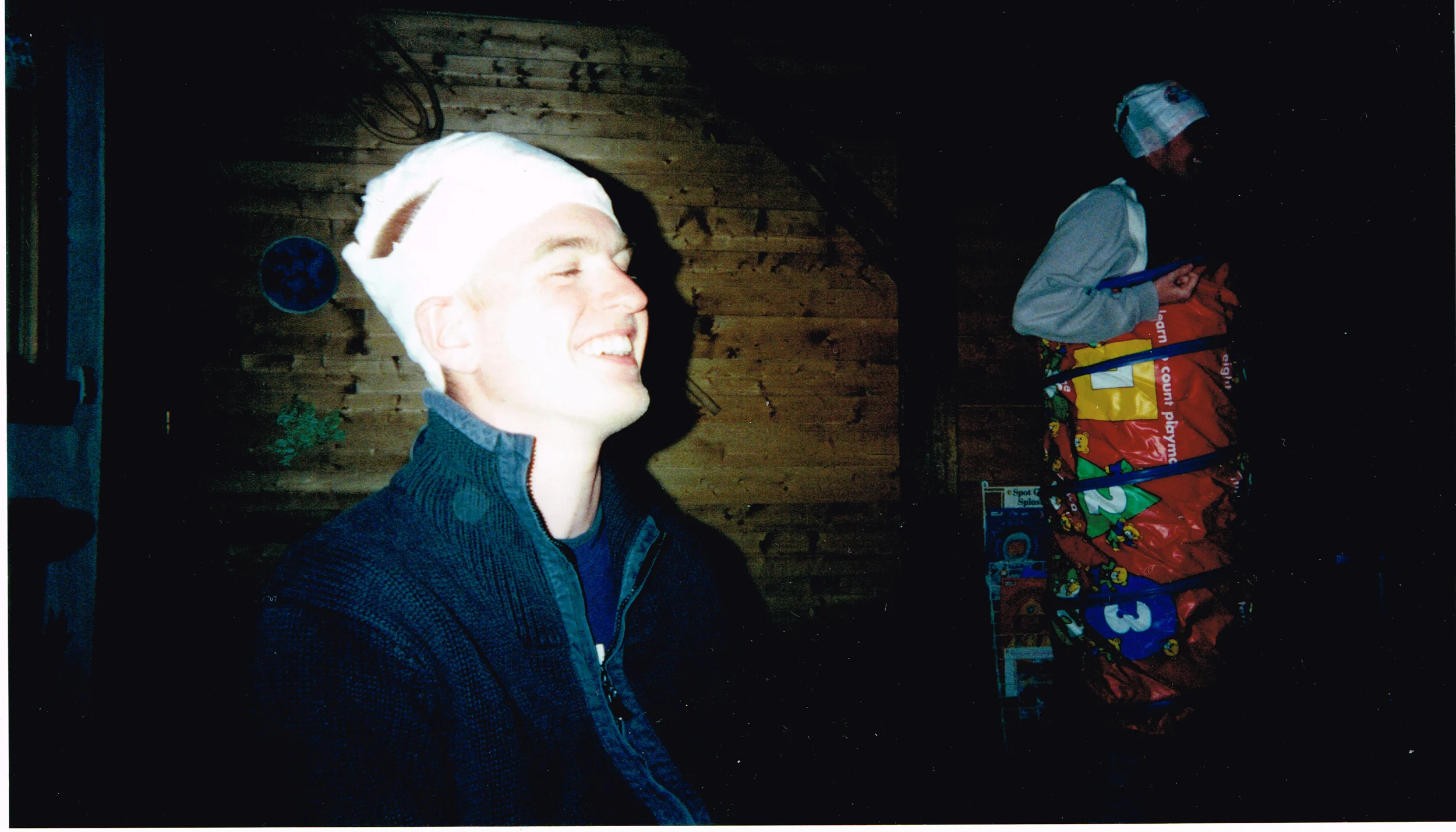 Men with nappies on their heads. You probably had to be there.
