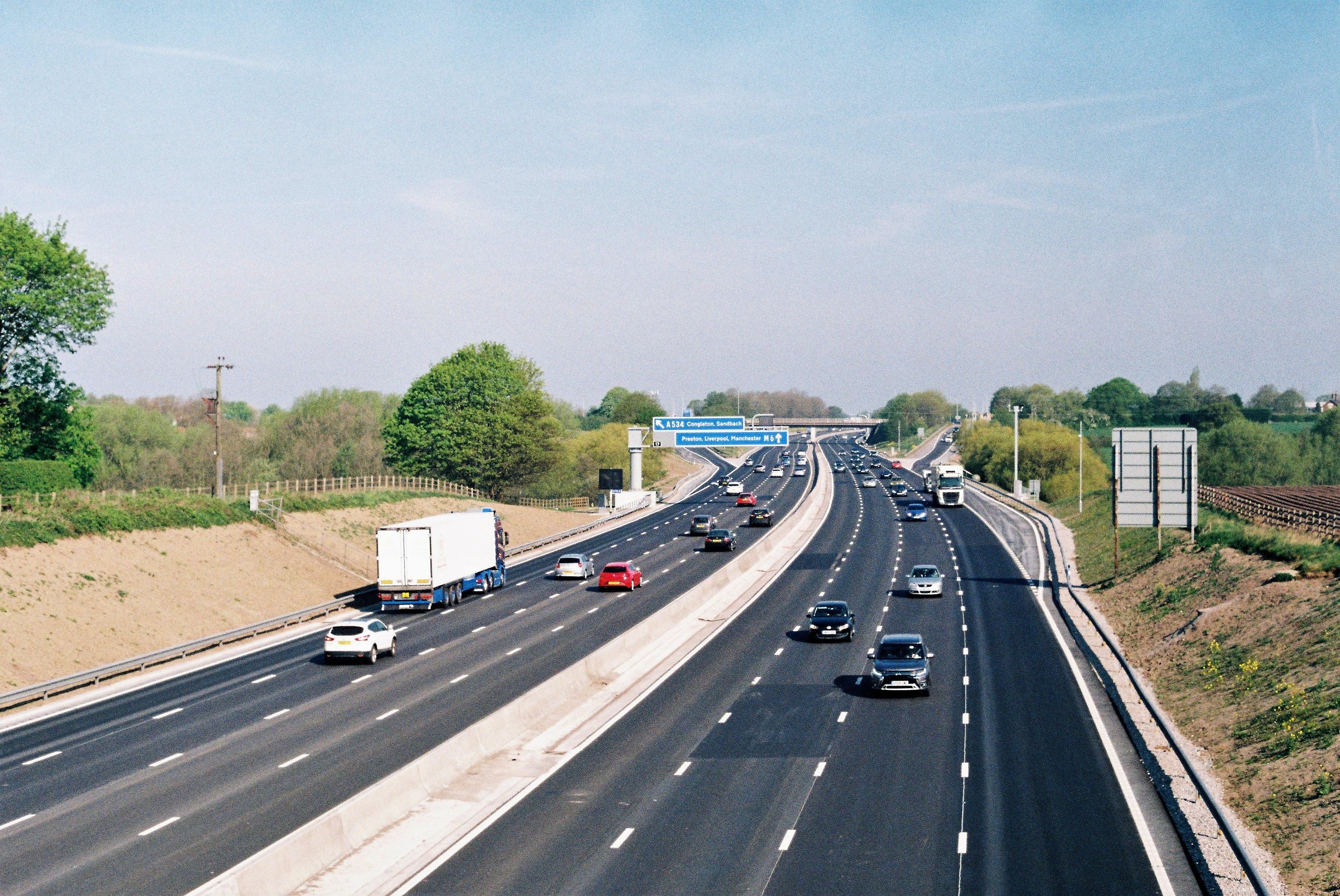 M6 motorway, Sandbach, 2019