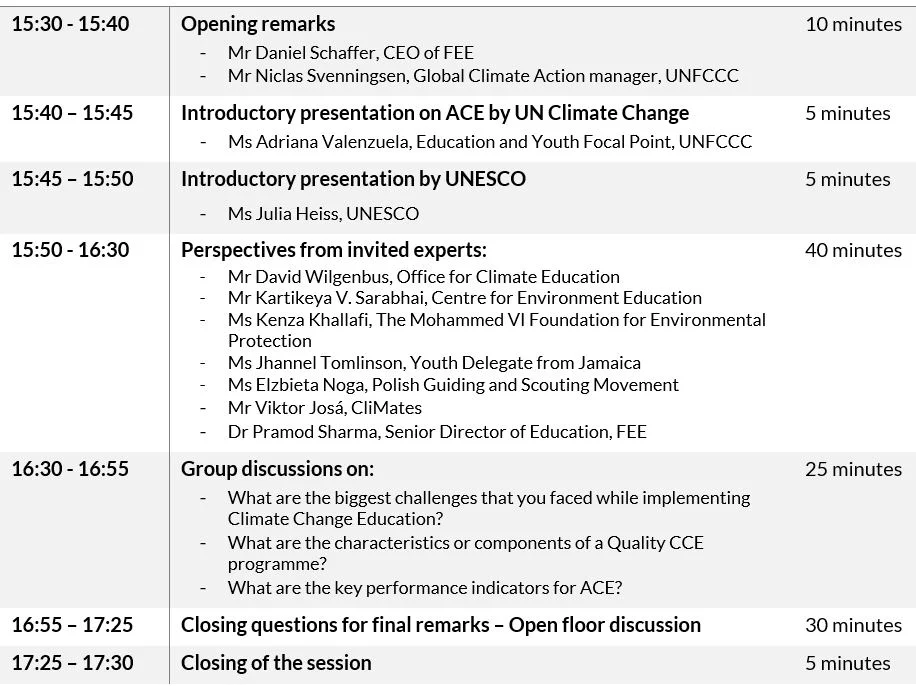 COP 24 - Round Table Discussion on Climate Change Education Challenges ...