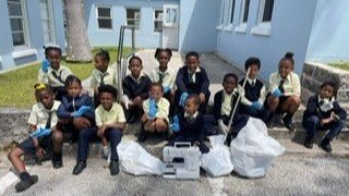   A successful litter pick-nic!  Students in Bermuda got outside to collect and recycle litter around their school.  