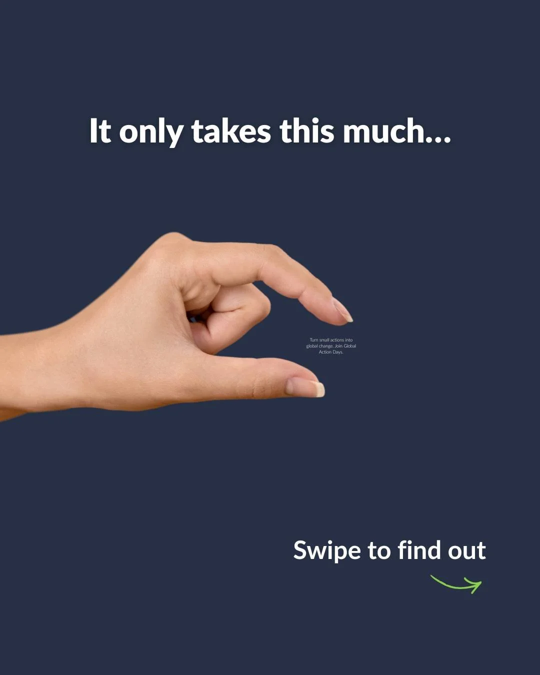 🌐🖐️Small actions can lead to big change
Sometimes, it only takes this much to make a difference.

Global Action Days brings people around the world together to take action for food security and climate change. From reducing food waste to promoting 