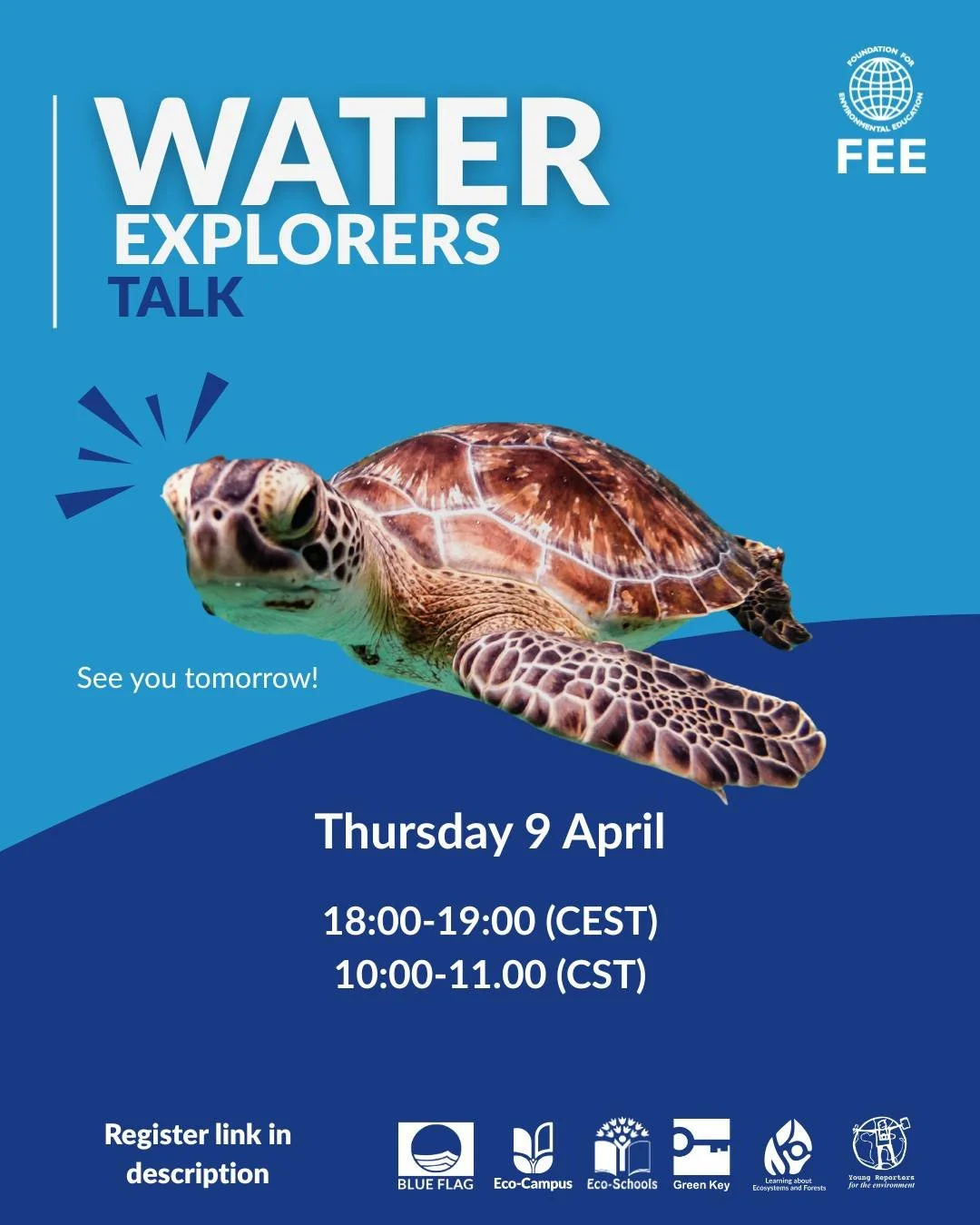 🌊🐢 Tomorrow, 9 April 2026, is the day! 

We are going to talk with marine biologist Christine Figgener, also known as the @seaturtlebiologist, to understand the importance of marine life protection and the threat it is currently facing. 

Whether y