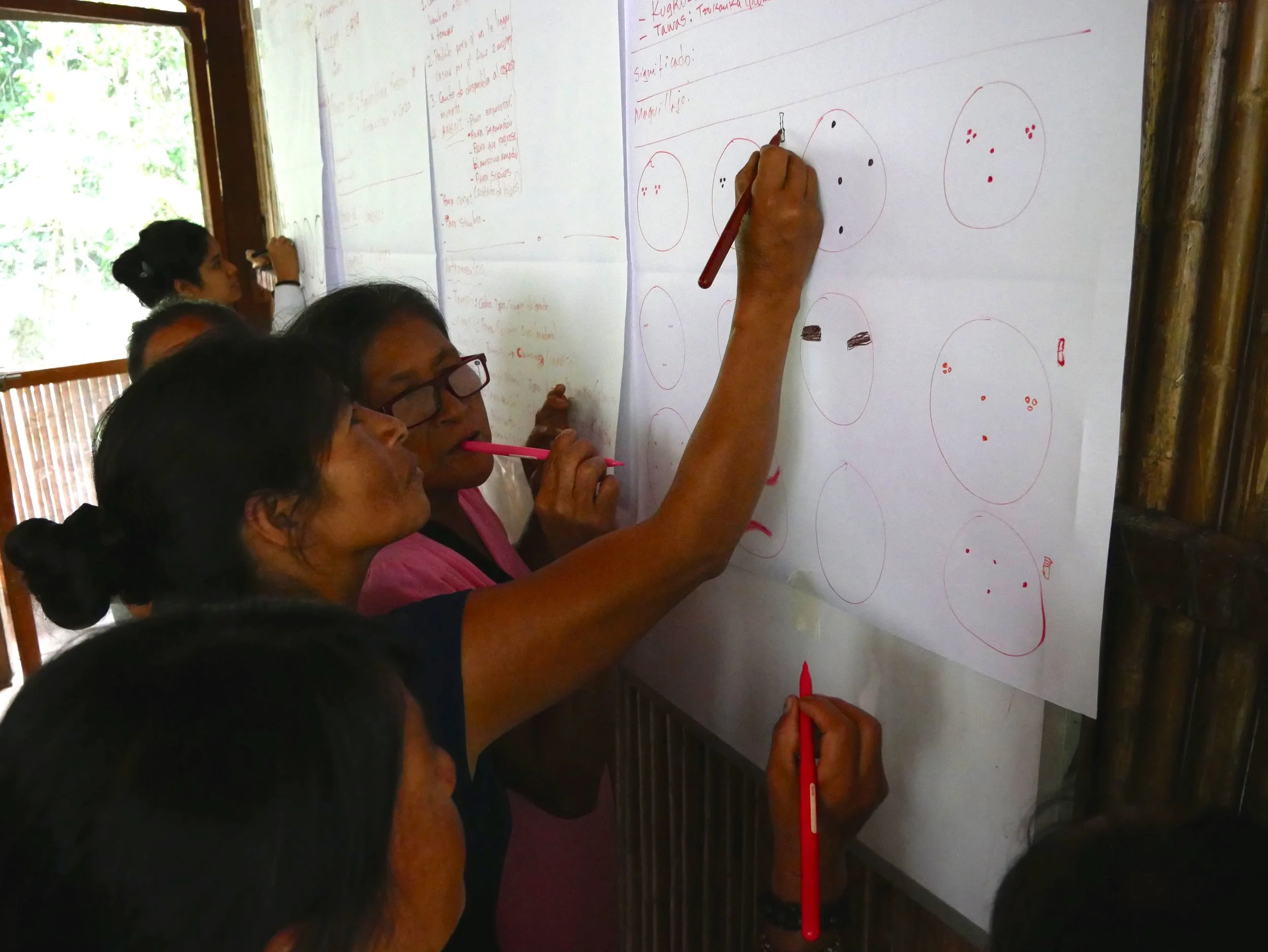 © Ana Yi Women during a training session on Awajun iconography