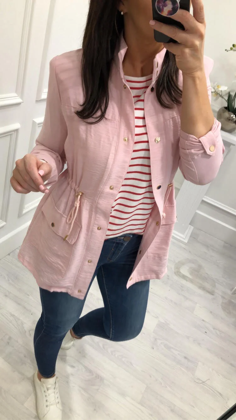 baby pink parka coat