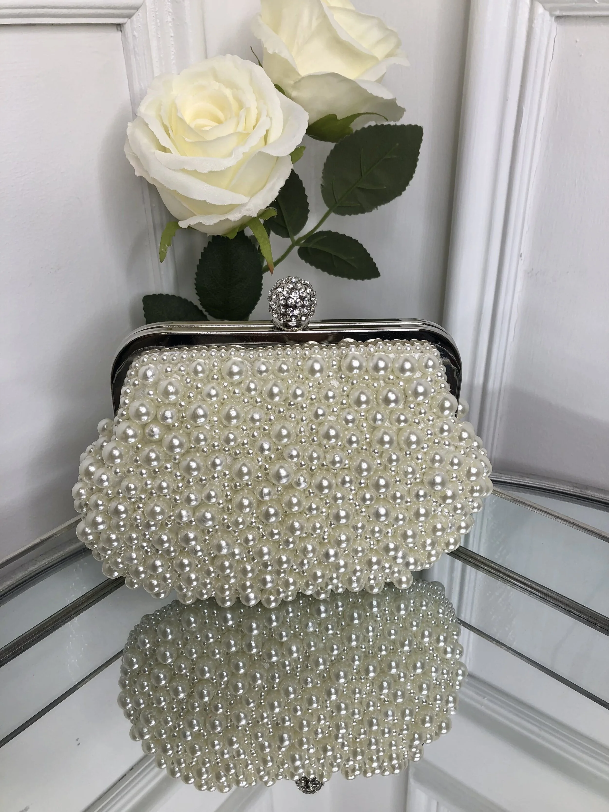 Ivory Pearl Shimmer Clutch
