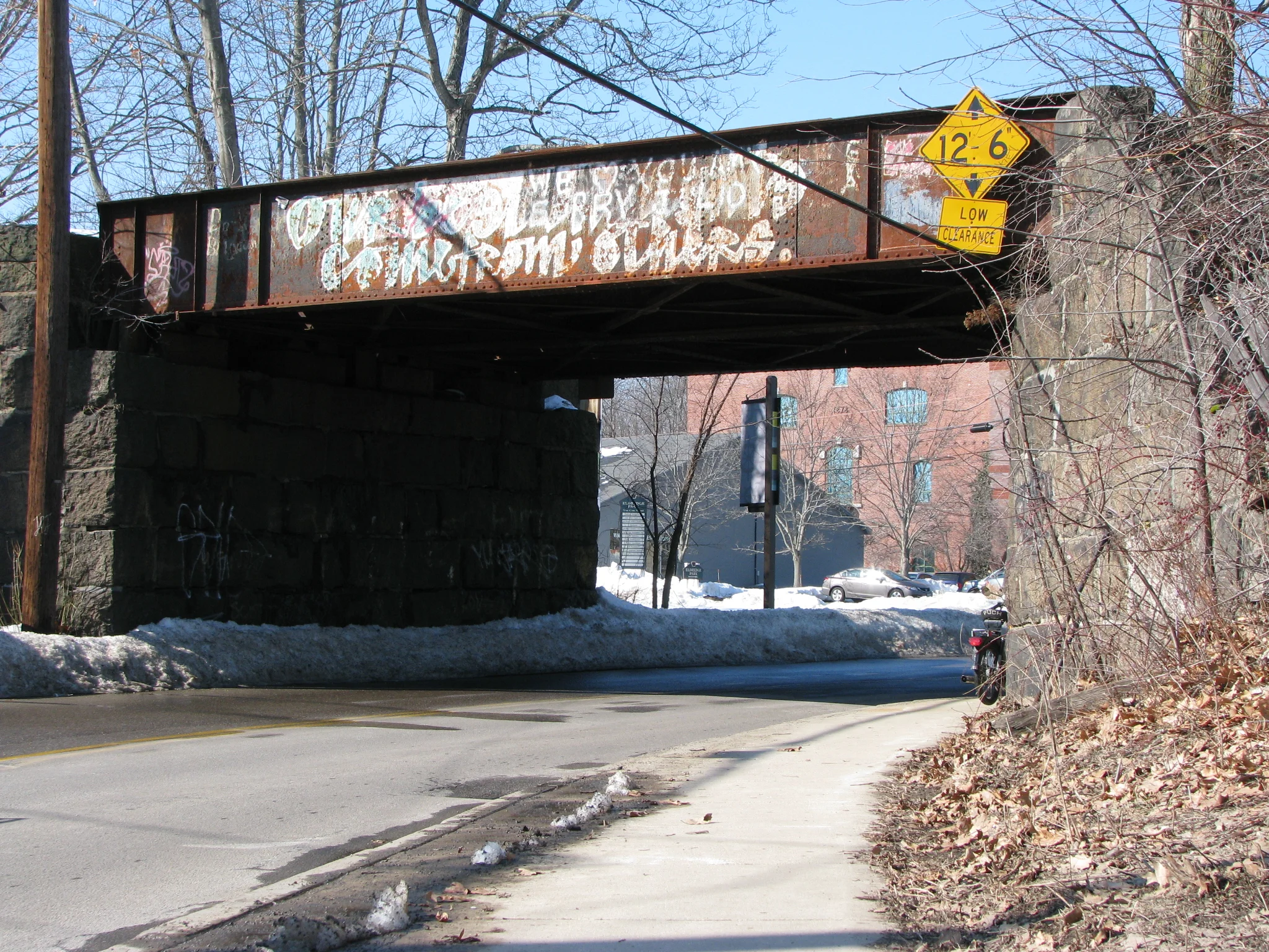 The Bartlett Street Railroad Overpass presents some unique hazards in the late winter/early spring.