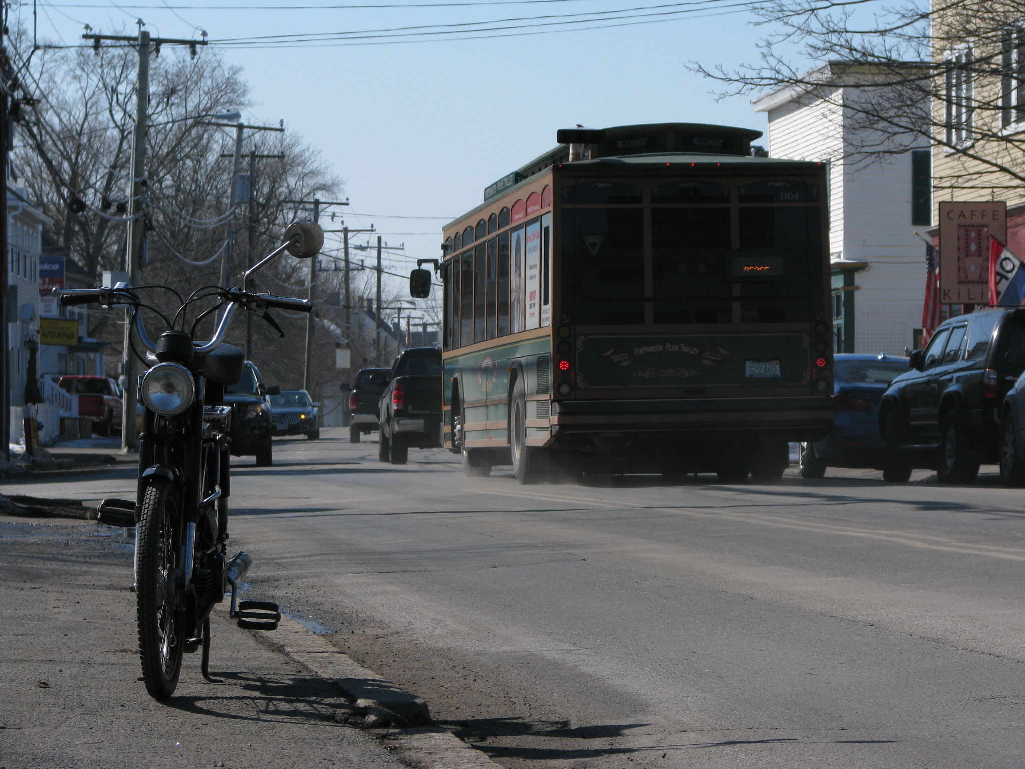 Islington Street is a central roadway in Portsmouth, always plenty of traffic - and potholes.