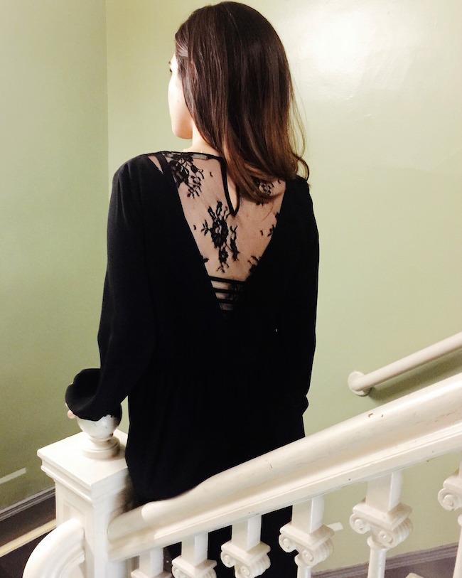 Zara Black Lace Back Dress - Louboutins and Love Fashion Blog by Esther Santer