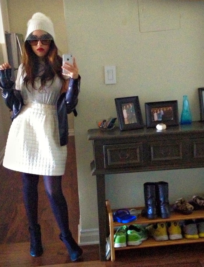 netted beanie and winter whites - Louboutins and Love Fashion Blog
