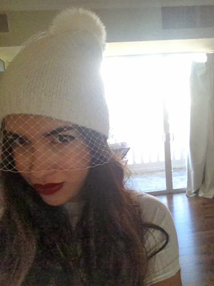 netted beanie and winter whites - Louboutins and Love Fashion Blog