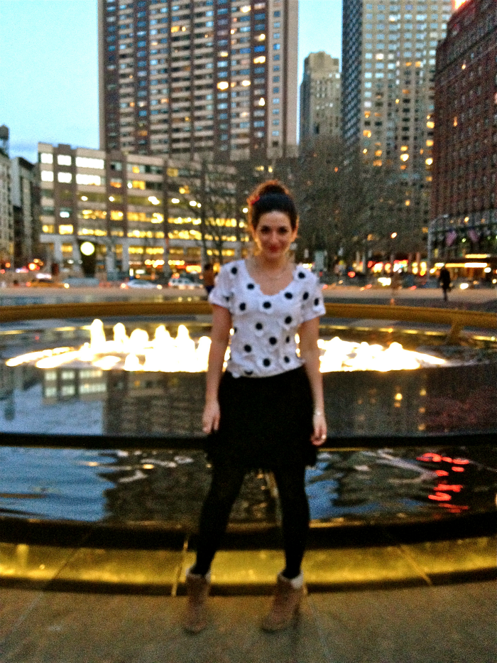 DIY+flower+tee+lincoln+center+new+york+city+fountain+fur+lined+booties+fringe+skirt+pink+bow.png