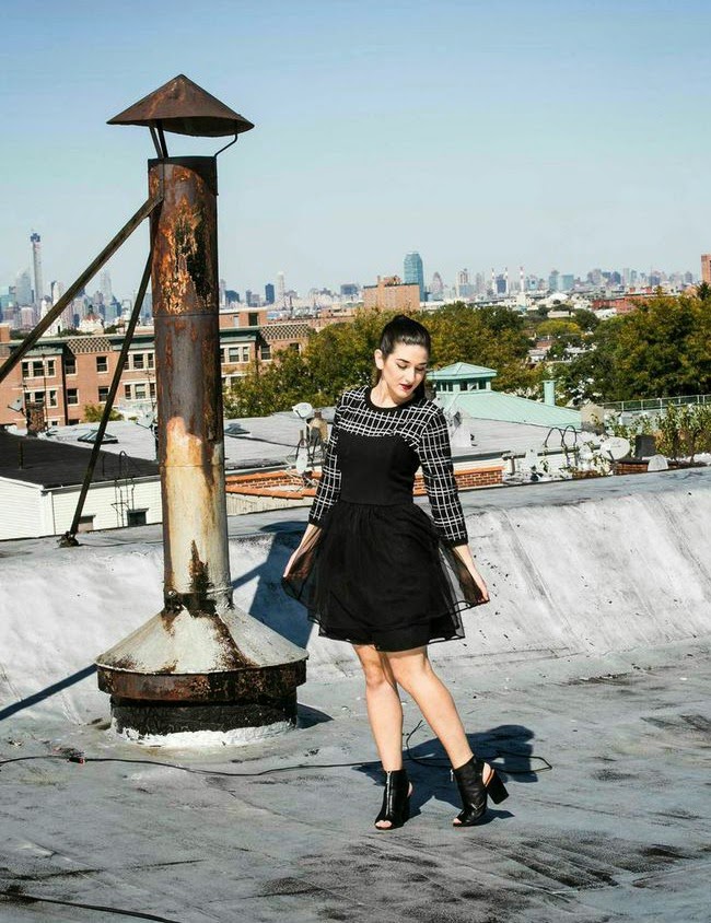 Strapless Black Dress Over Sweater - Louboutins and Love Fashion Blog by Esther Santer
