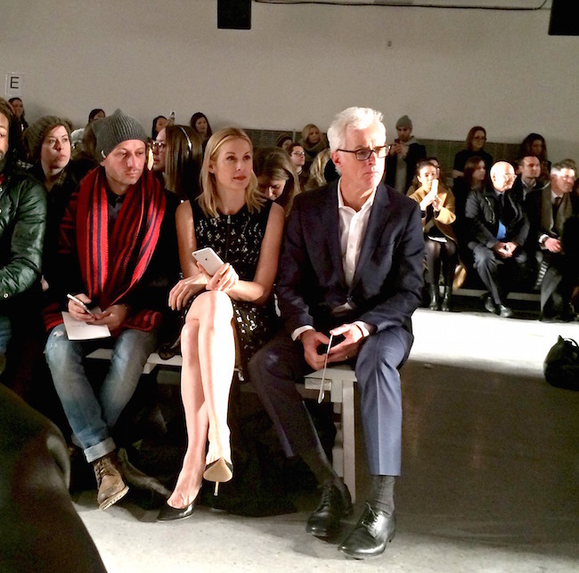 the view from my seat: Kelly Rutherford and John Slattery sitting front row