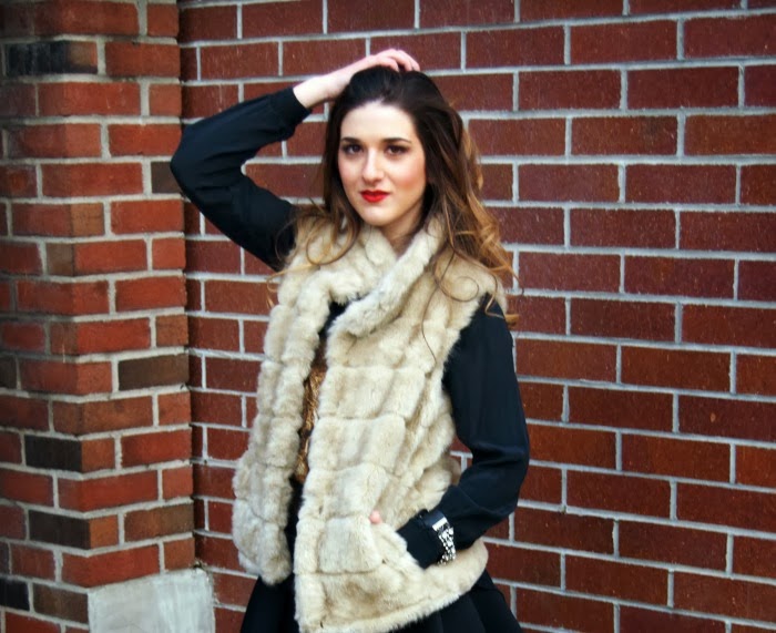 panther top, fur vest, and fringe booties - Louboutins and Love Fashion Blog
