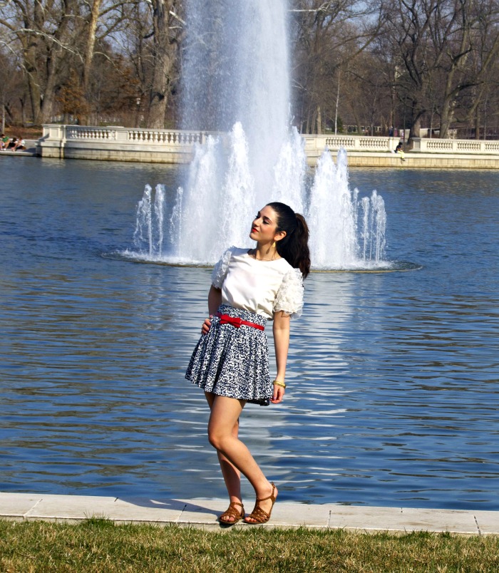 just+add+ruffles+louboutins+and+love+sunglasses+shirt+skirt+belt+red+bow+white+blue++green+retro+love+lips+earrings+rings+jewelry+fashion+personal+style+blog+hair+ponytail+nail+polish+trendy+spring+summer+trends+inspiration+park+outside+water+fountain.jpg