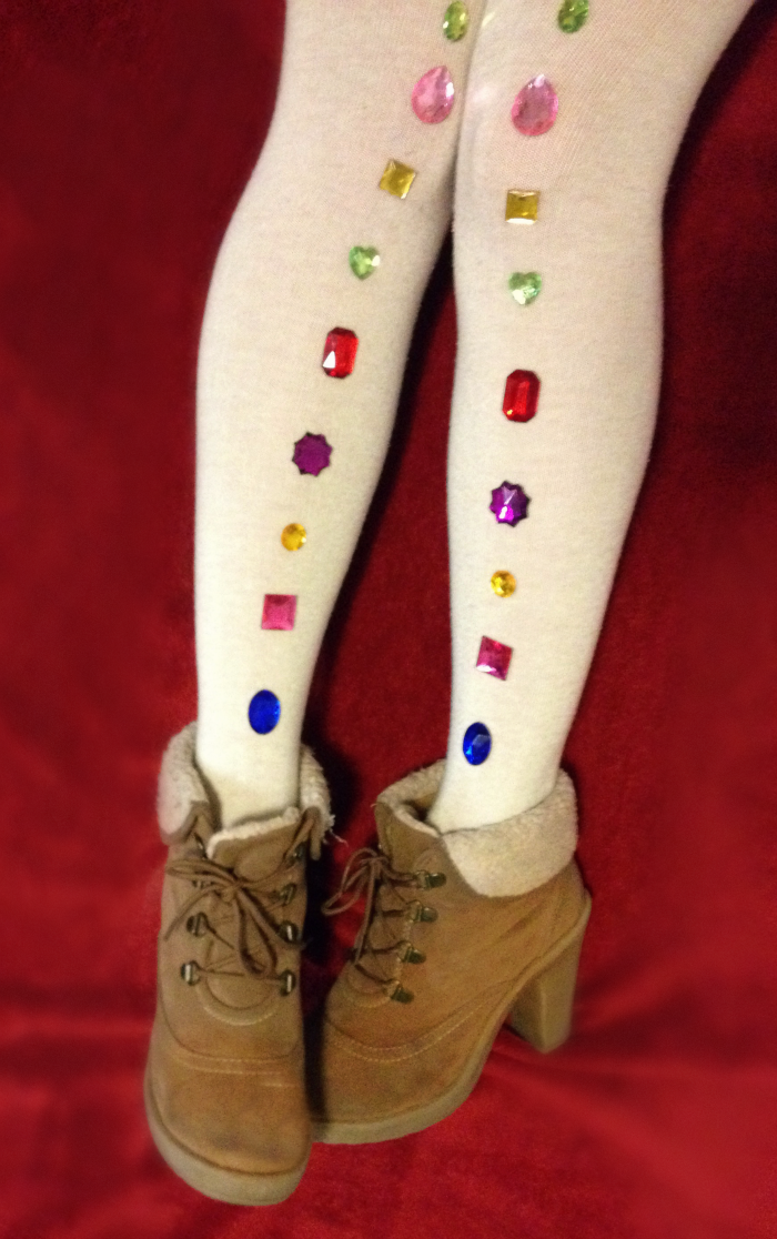 DIY bejeweled tights louboutins and love