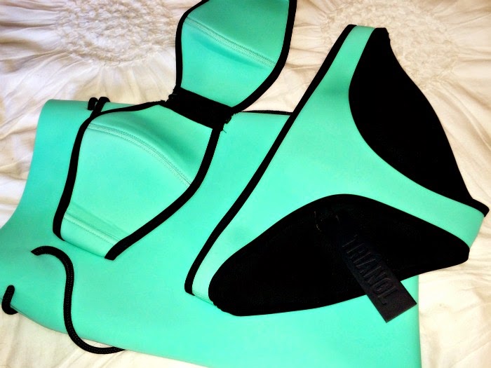 mint green neoprene bikini from Triangl Swimwear - Louboutins and Love Fashion Blog